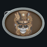 Skull Steampunk Voodoo Retro Machine Belt Buckle<br><div class="desc">Skull Steampunk Voodoo Retro Gothic Creepy Surreal Machine with Clocks, Gears, Bolts. Perfect Design also for Halloween vibes . Original Vector Art Copyright BluedarkArt TheChameleonArt.</div>