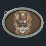 Skull Steampunk Voodoo Retro Machine Belt Buckle<br><div class="desc">Skull Steampunk Voodoo Retro Gothic Creepy Surreal Machine with Clocks, Gears, Bolts. Perfect Design also for Halloween vibes . Original Vector Art Copyright BluedarkArt TheChameleonArt.</div>