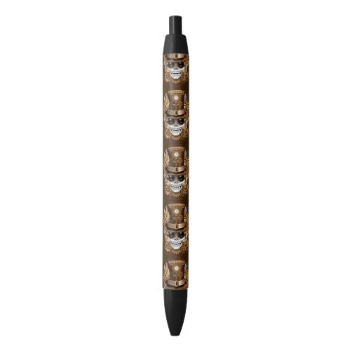 Skull Steampunk Voodoo Retro Machine Black Ink Pen