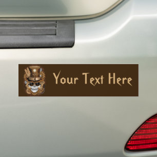 Skull Steampunk Voodoo Retro Machine Bumper Sticker