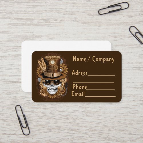 Skull Steampunk Voodoo Retro Machine Business Card