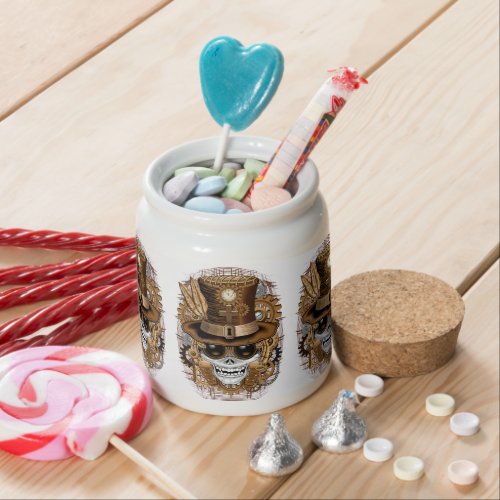 Skull Steampunk Voodoo Retro Machine Candy Jar