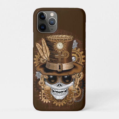 Skull Steampunk Voodoo Retro Machine iPhone 11 Pro Case