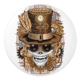Skull Steampunk Voodoo Retro Machine Ceramic Knob