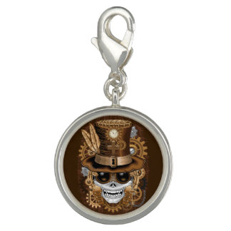 Skull Steampunk Voodoo Retro Machine Charm