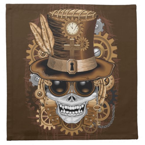 Skull Steampunk Voodoo Retro Machine Cloth Napkin