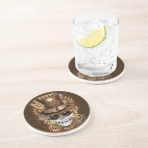 Skull Steampunk Voodoo Retro Machine Coaster