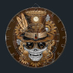 Skull Steampunk Voodoo Retro Machine Dart Board<br><div class="desc">Skull Steampunk Voodoo Retro Gothic Creepy Surreal Machine with Clocks,  Gears,  Bolts. Perfect Design also for Halloween vibes . Original Vector Art Copyright BluedarkArt TheChameleonArt.</div>