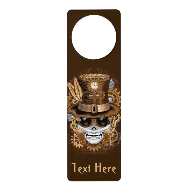 Skull Steampunk Voodoo Retro Machine Door Hanger (Front)