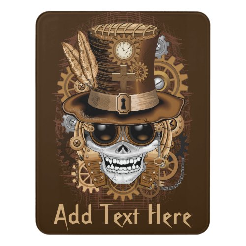 Skull Steampunk Voodoo Retro Machine Door Sign