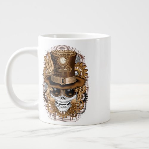 Skull Steampunk Voodoo Retro Machine Giant Coffee Mug