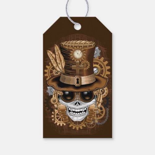 Skull Steampunk Voodoo Retro Machine Gift Tags