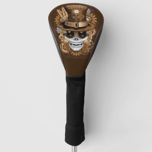 Skull Steampunk Voodoo Retro Machine Golf Head Cover