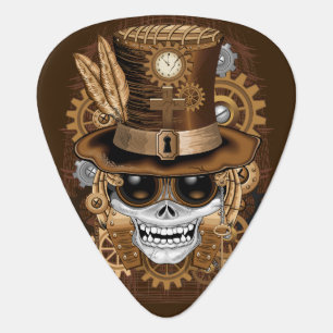 Skull Steampunk Voodoo Retro Machine Guitar Pick