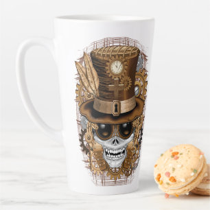 Skull Steampunk Voodoo Retro Machine Latte Mug
