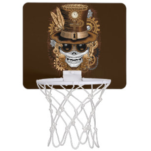Skull Steampunk Voodoo Retro Machine Mini Basketball Hoop