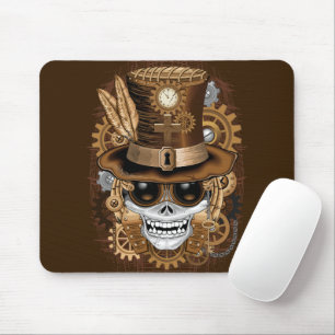 Skull Steampunk Voodoo Retro Machine Mouse Pad
