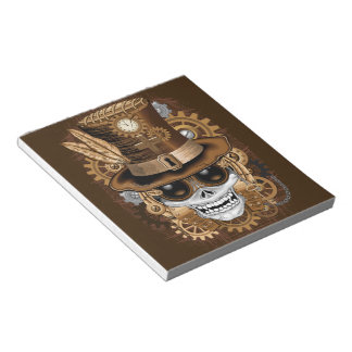 Skull Steampunk Voodoo Retro Machine Notepad