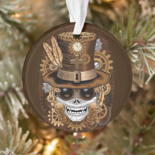 Skull Steampunk Voodoo Retro Machine Ornament