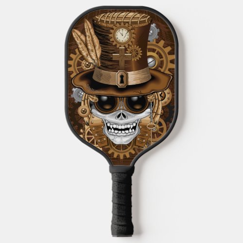 Skull Steampunk Voodoo Retro Machine Pickleball Paddle