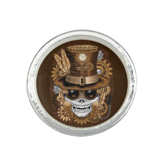 Skull Steampunk Voodoo Retro Machine Ring