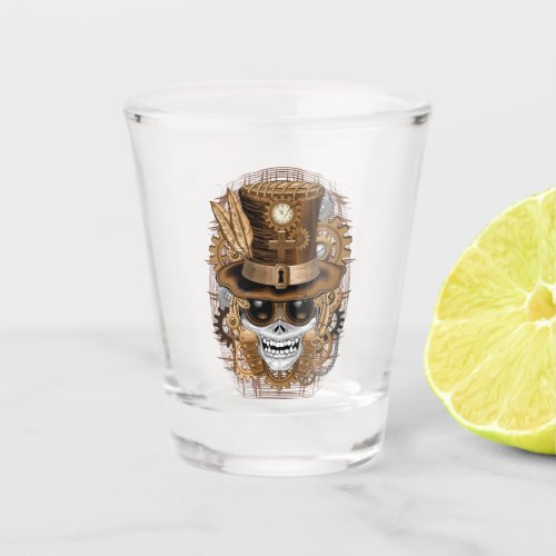 Skull Steampunk Voodoo Retro Machine Shot Glass