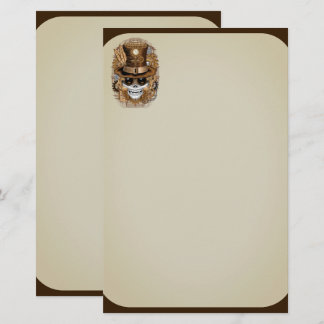 Skull Steampunk Voodoo Retro Machine Stationery