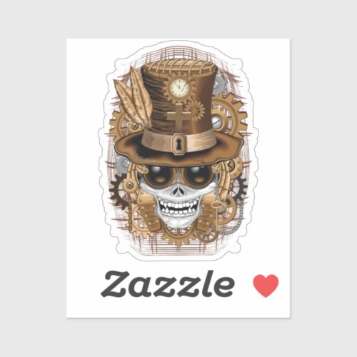 Skull Steampunk Voodoo Retro Machine Sticker