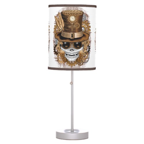 Skull Steampunk Voodoo Retro Machine Table Lamp