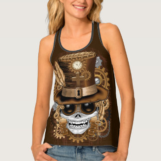 Skull Steampunk Voodoo Retro Machine Tank Top