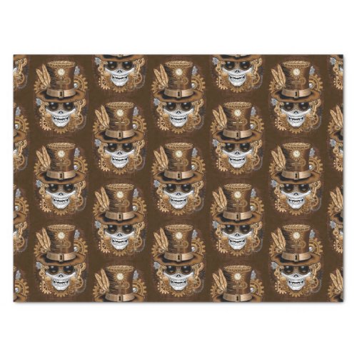 Skull Steampunk Voodoo Retro Machine Tissue Paper