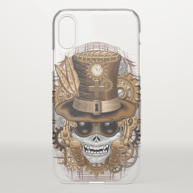 Skull Steampunk Voodoo Retro Machine Uncommon iPhone Case (Back)