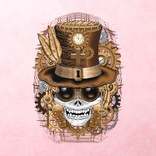 Skull Steampunk Voodoo Retro Machine Wall Decal