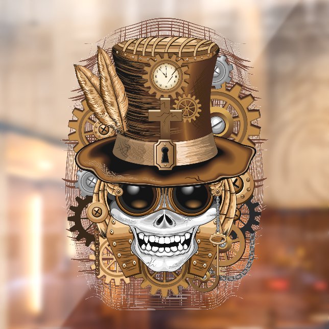 Skull Steampunk Voodoo Retro Machine Window Cling (Sheet 2)