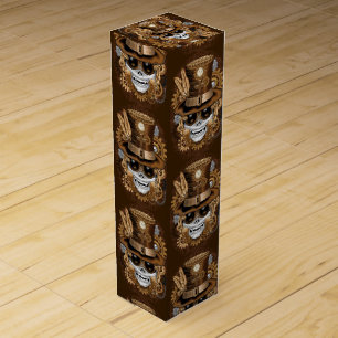 Skull Steampunk Voodoo Retro Machine Wine Box