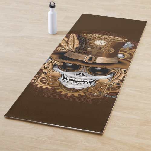 Skull Steampunk Voodoo Retro Machine Yoga Mat