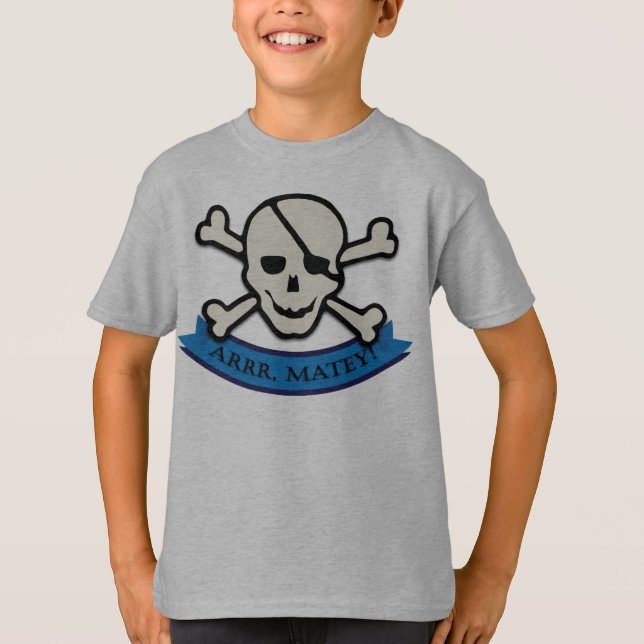 Skull - Steel Kids' Basic Hanes Tagless T-Shirt (Front)