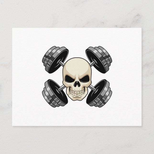 Skull Strength training Dumbbells Postcard (Front)