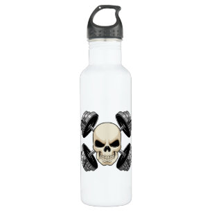 Skull Strength training Dumbbells Stainless Steel Water Bottle