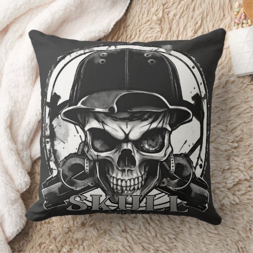 Skull Studio Throw Pillow