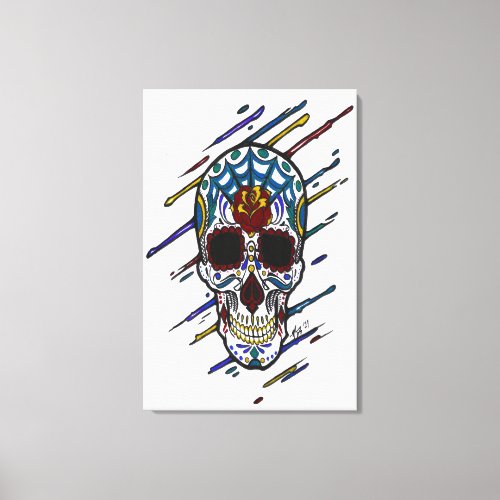 skull sugar skull canvas print