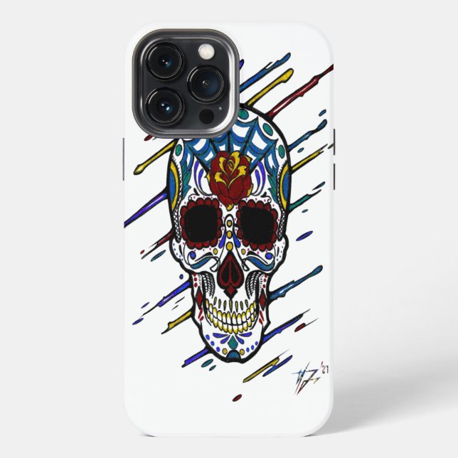 skull sugar skull iphone case (Back)