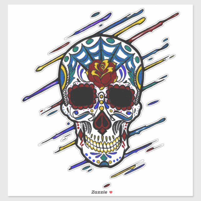 skull sugar skull sticker (Sheet)