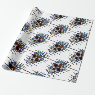 skull sugar skull wrapping paper