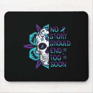 Skull Suicide Awareness Mental Health Mouse Pad