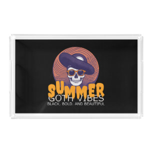 skull summer hat acrylic tray