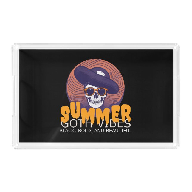 skull summer hat acrylic tray (Front)