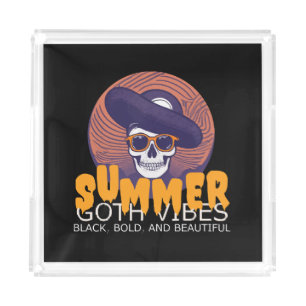 skull summer hat acrylic tray