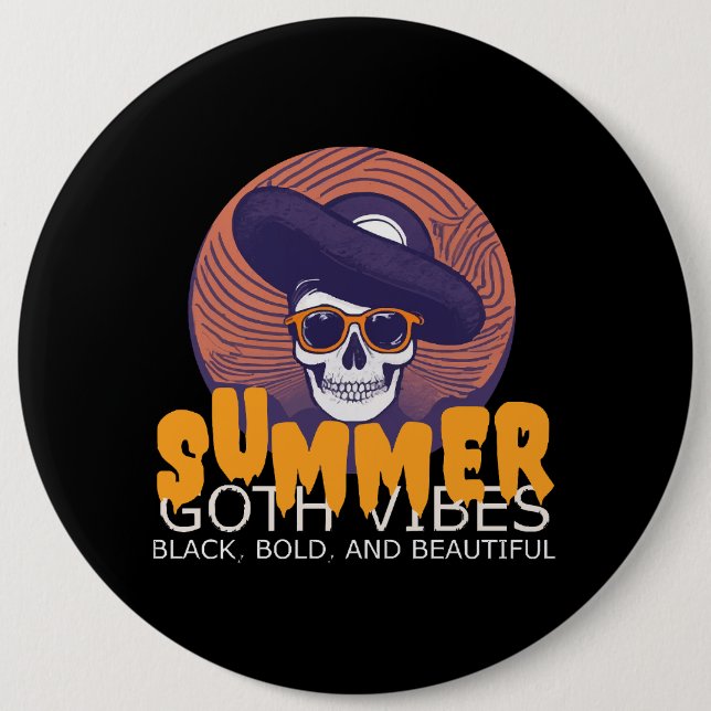 skull summer hat button (Front)