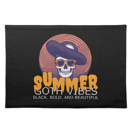skull summer hat cloth placemat